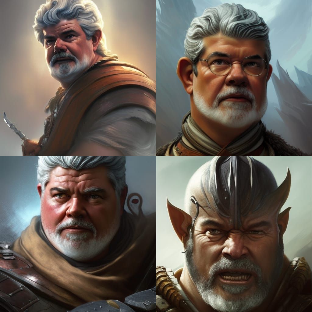 George Lucas as Orc Barbarian Portrait