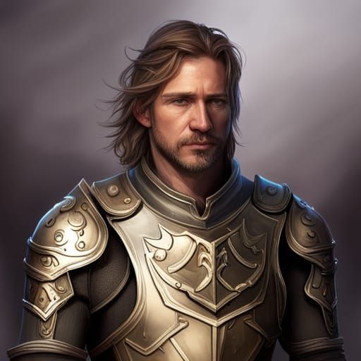 Battle Damaged Knight Portrait in Hyperdetailed Style
