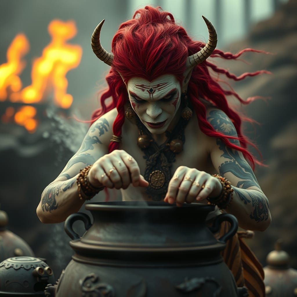 Epic Ogre Shaman in Cinematic Film Still
