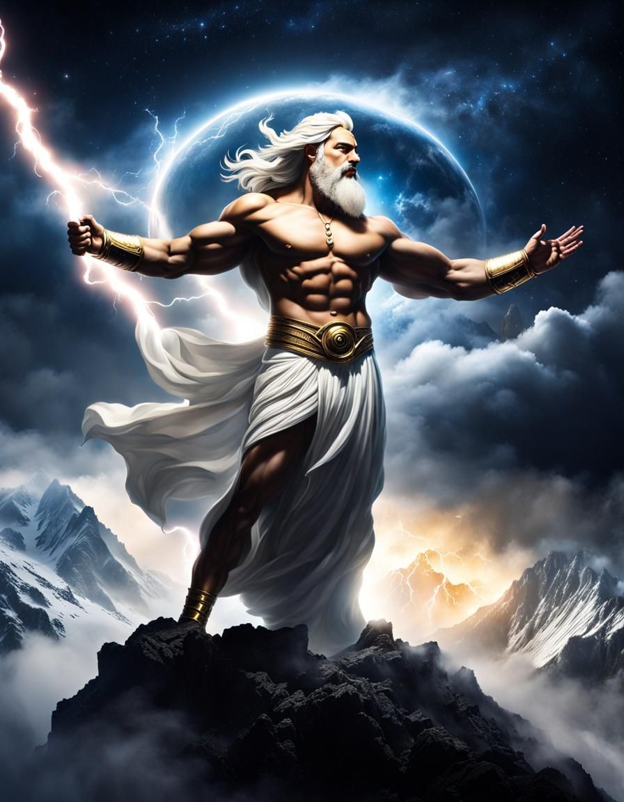 Zeus on Mount Olympus: Sci-Fi Fantasy Mythology
