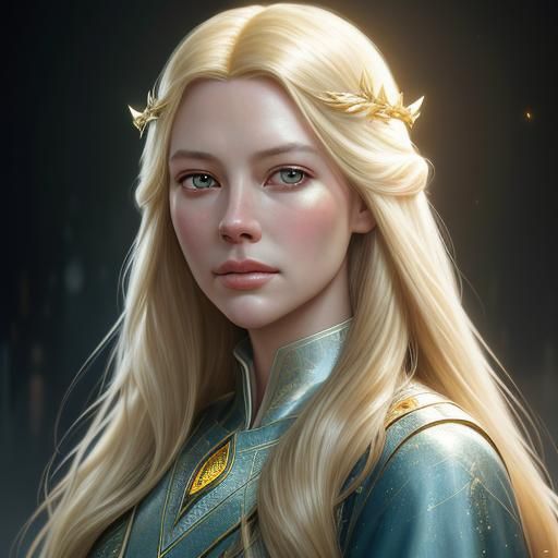 Galadriel Portrait in Art Nouveau Style