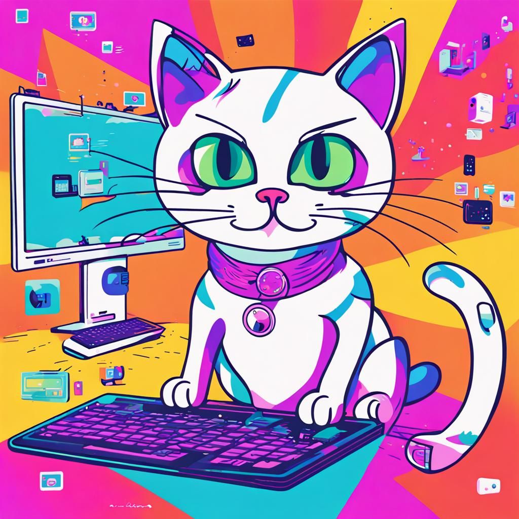 Tech-Savvy Kittens Create Inter-Species App in Pop Art