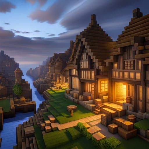 Minecraft Village Scene