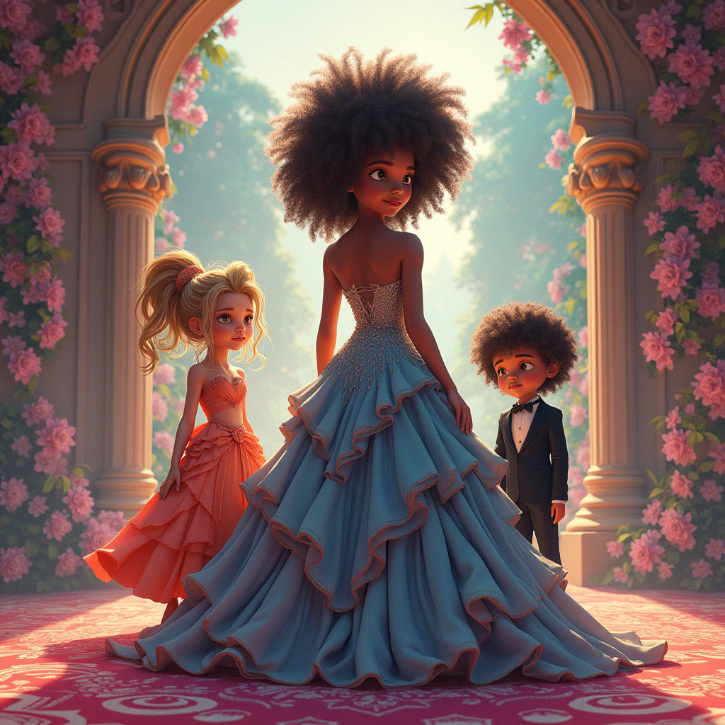 Extravagant Ballgown in Dreamlike Fantasy Concept Art