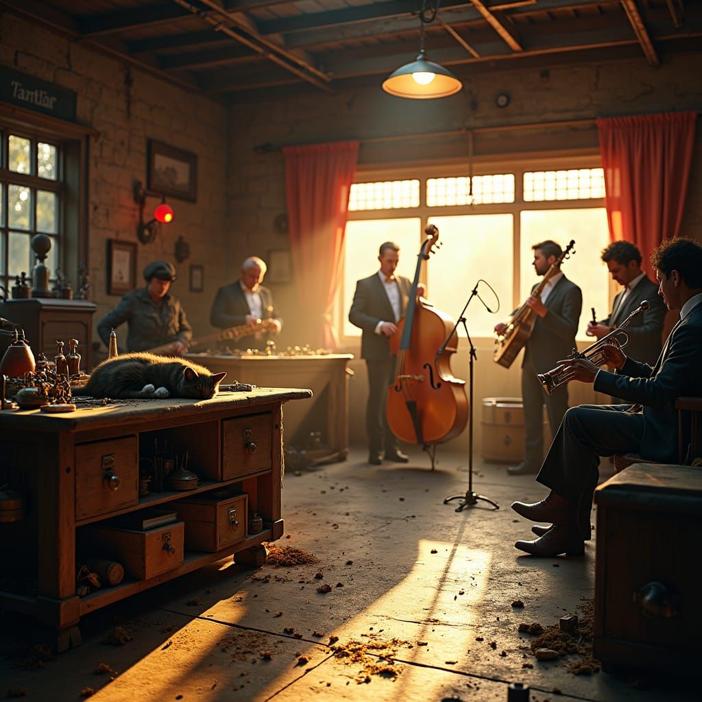 Cat Nap Interrupted by Jazz Band Performance