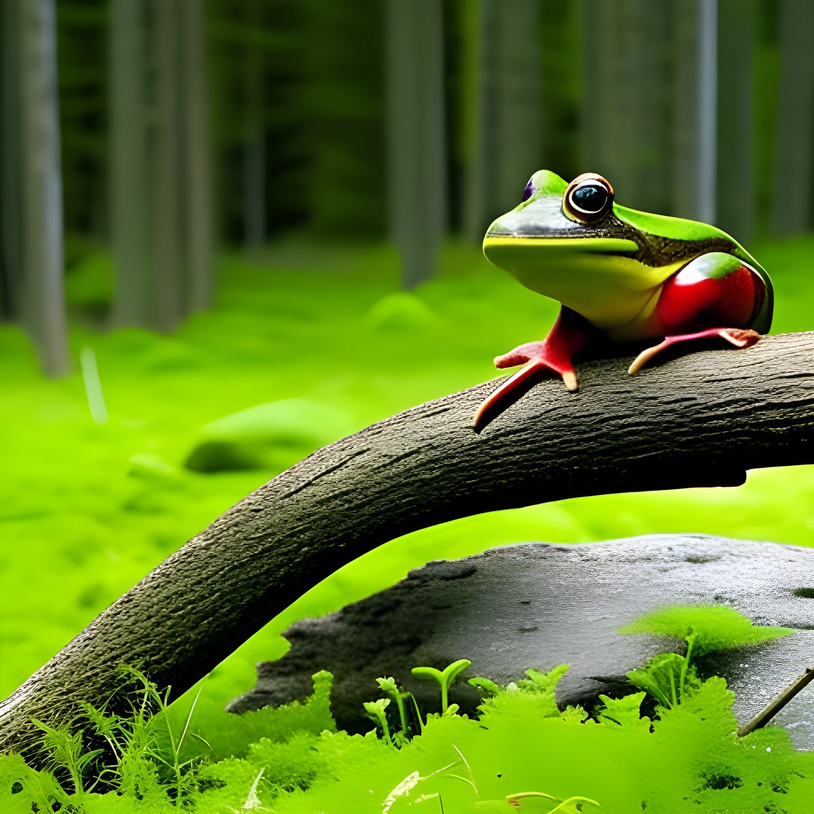 Frog on a Log in Dense Fog