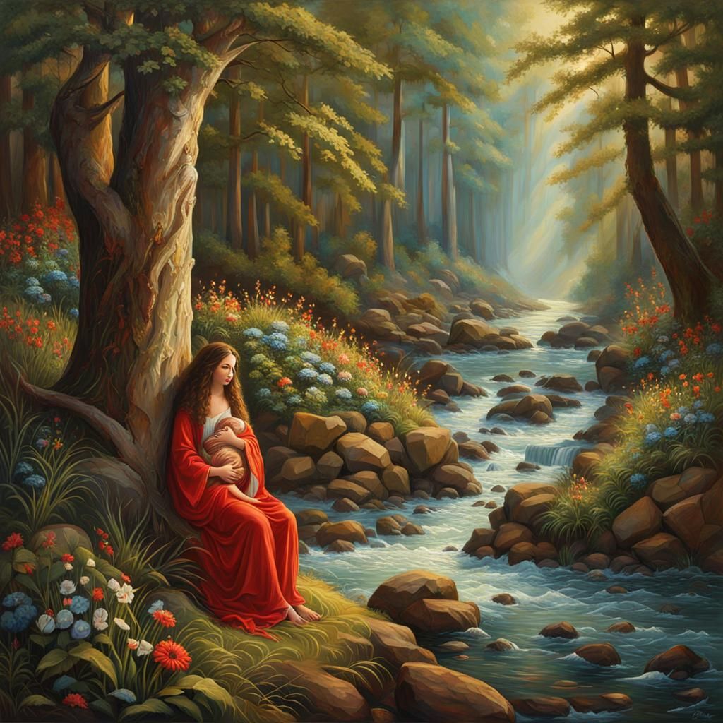 Joyful Divine Protection in Oil on Linen
