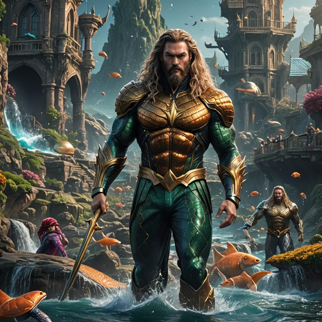 Aquaman in Pajamas: Detailed Matte Painting
