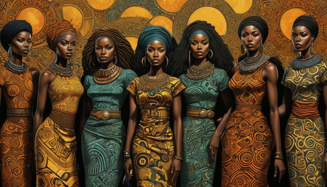 Powerful Black Women in African Patterns: Social Realism