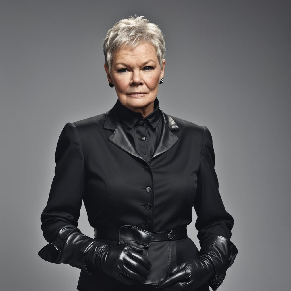 Judi Dench in Black Leather: Cinematic Portrait