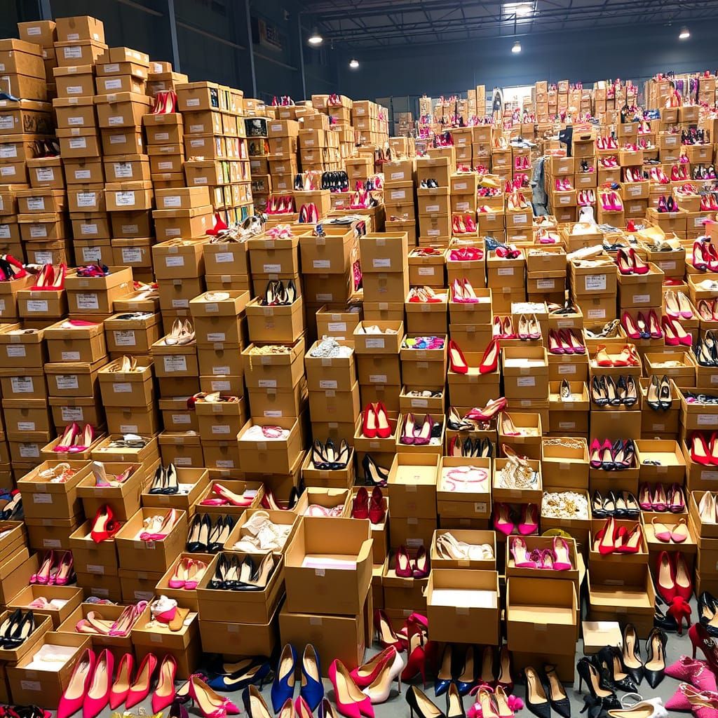 Warehouse Overflowing with Fashion and Accessories