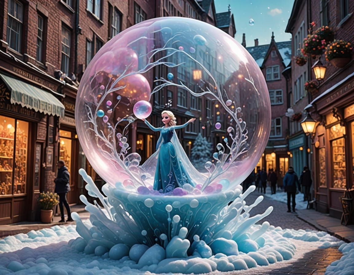 Vibrant Whimsical Bubblegum Sculpture in a Fantastical Art S...