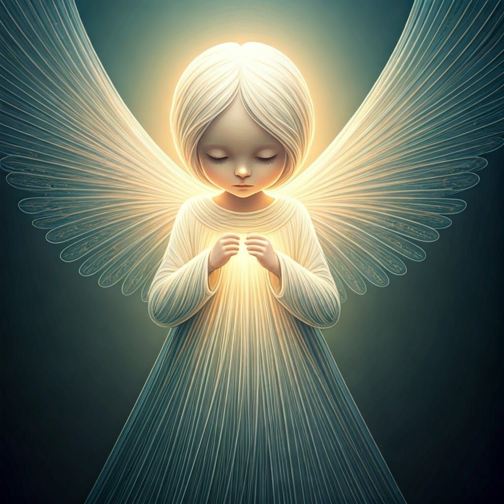 Ethereal Angel Figure in Dreamy Fantasy Art Style