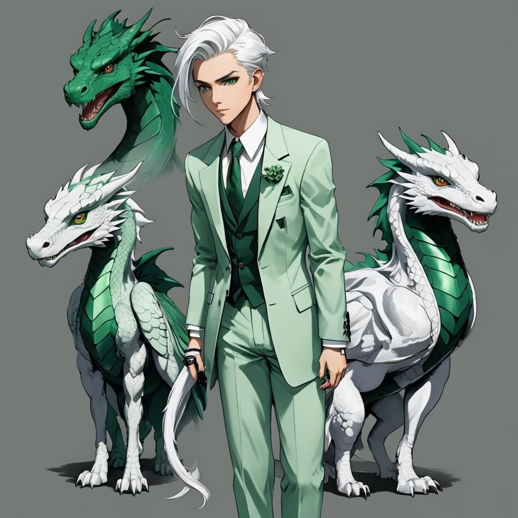 Shadow and Dragon in Anime Style, Detailed 3D Art