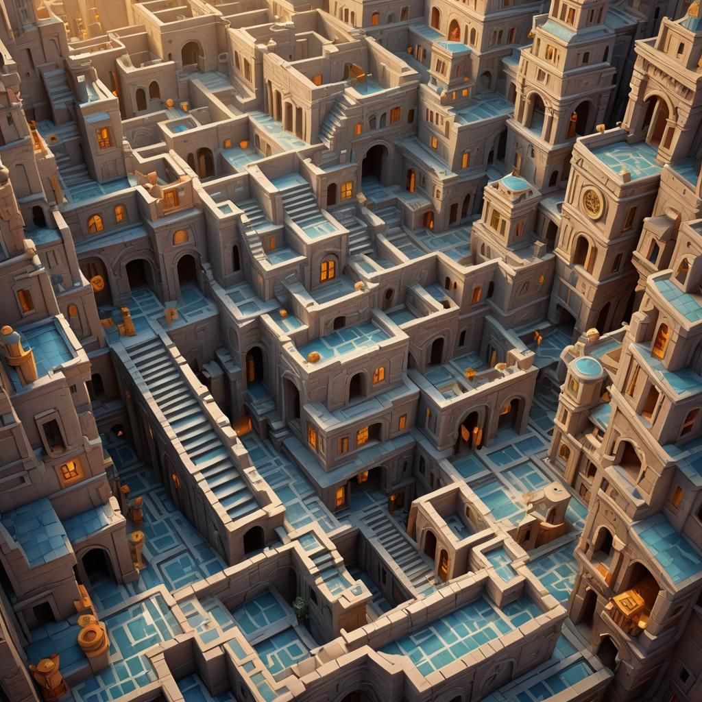 Time Maze: A Surreal 3D Pixar Rendering