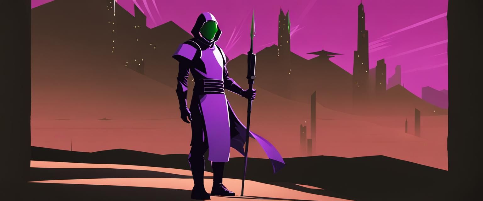 Futuristic Mage in Triumph