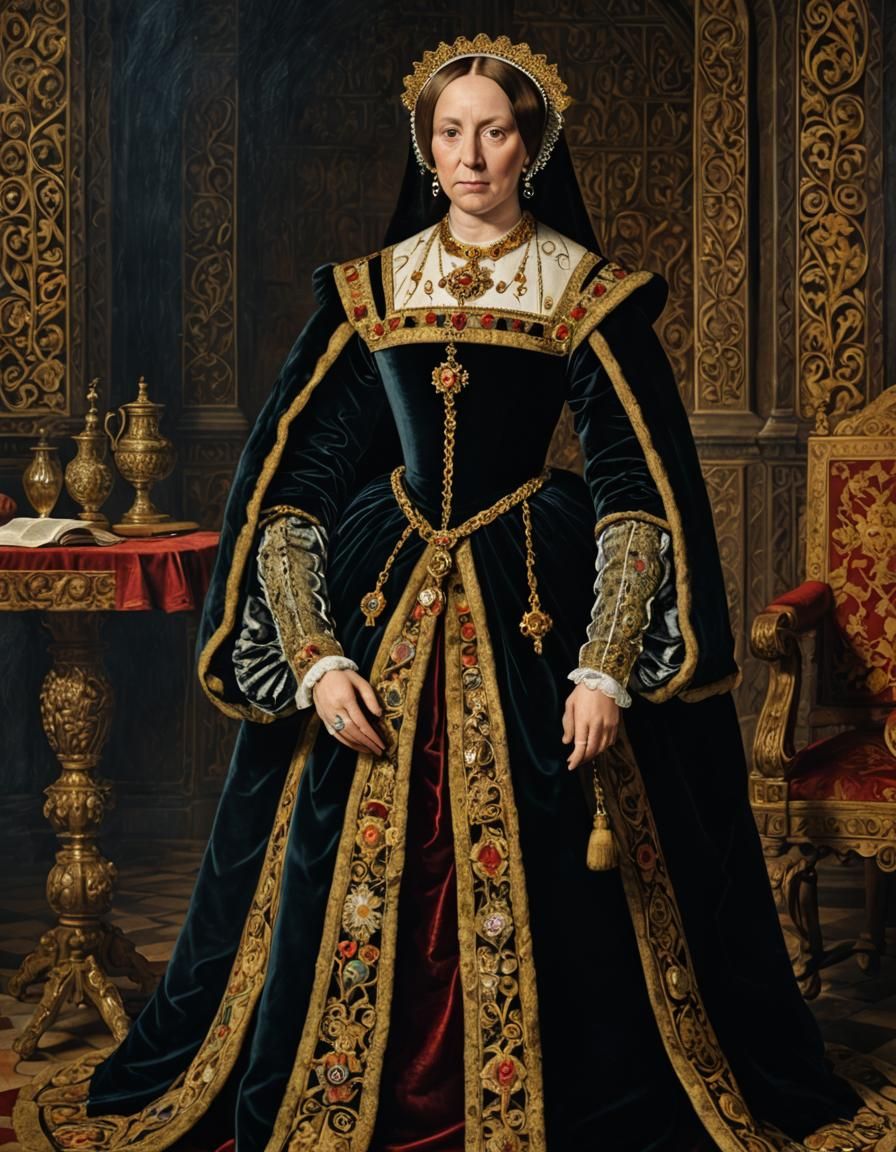 Katherine of Aragon Portrait in 1520s Style