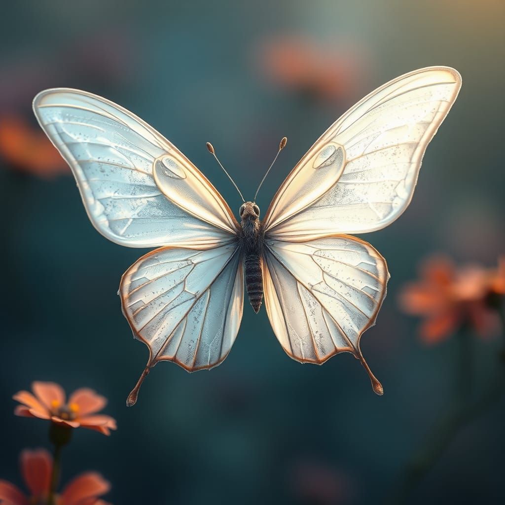 White Butterfly Matte Painting in 8k Resolution