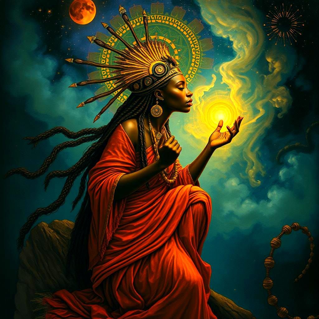 Mystical African Witch Doctor in Ethereal Style