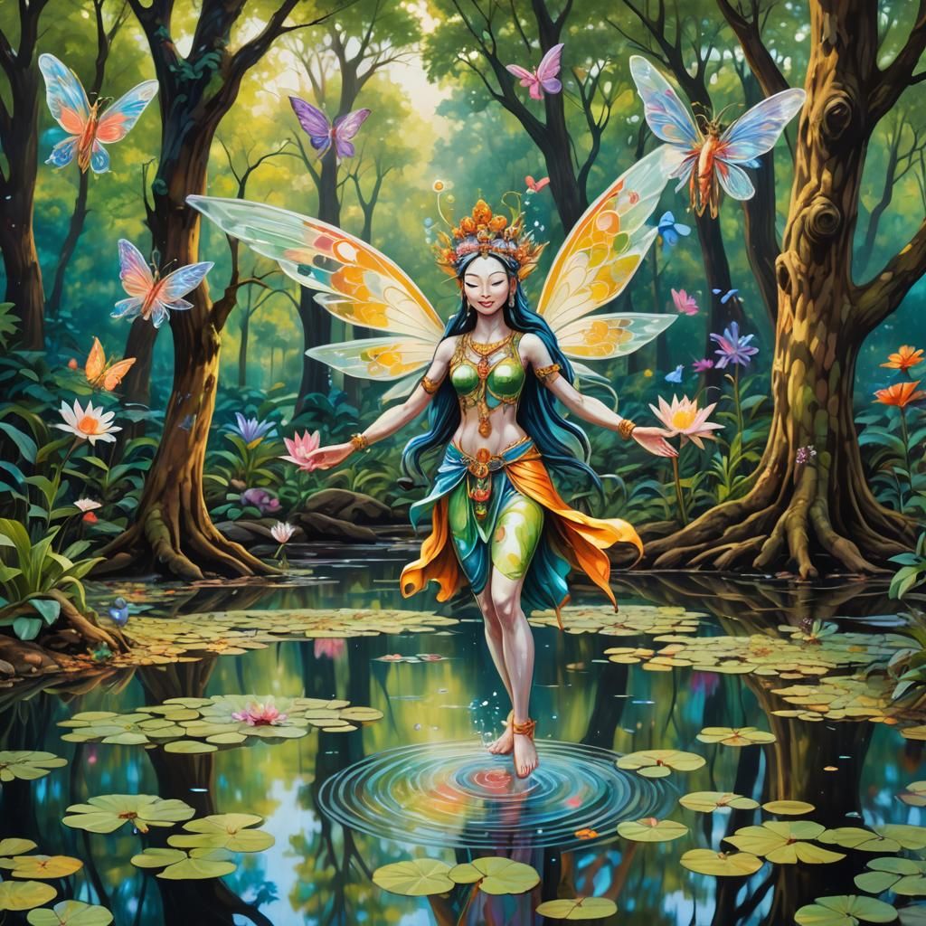 Goddess Blesses Fairies and Woods