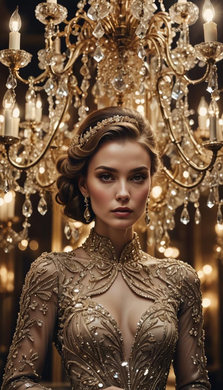 Elegant Woman in Haute Couture Gown: Fashion Photography