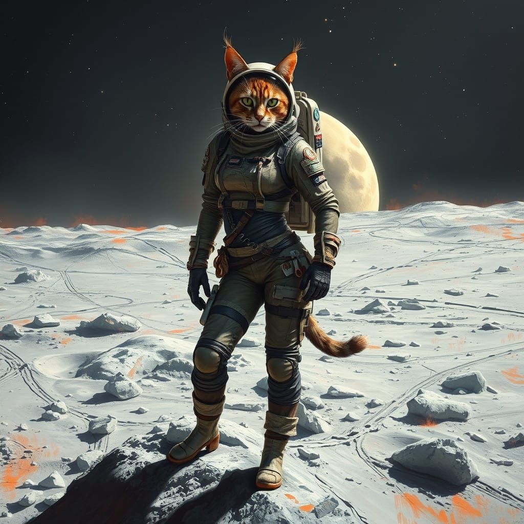 Feral Cat Woman on the Lunar Frontier