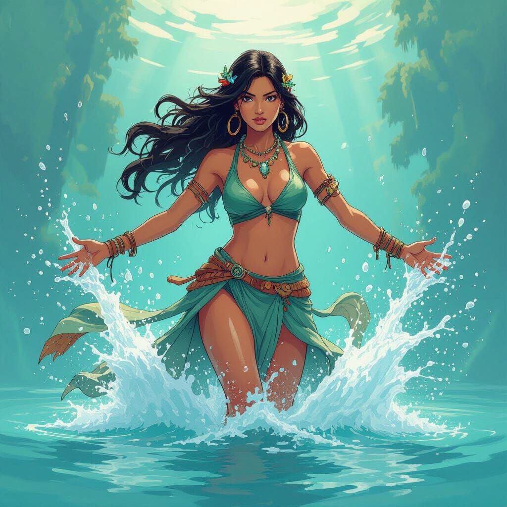 Dynamic Mishipeshu Erupts from Turquoise Water