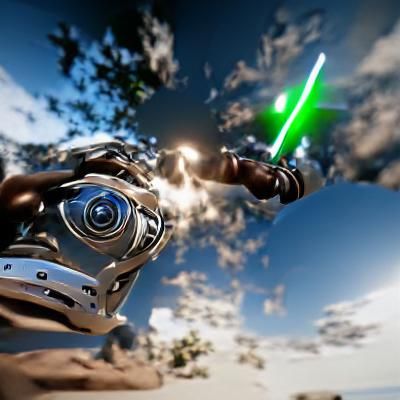 Cyborg Jedi in Star Wars Style