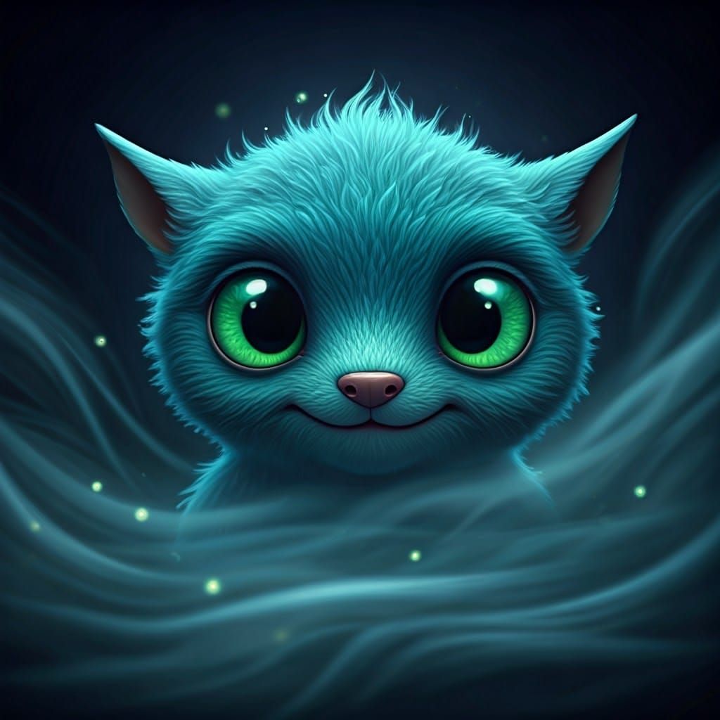 Mystical Creature Peers Through Swirling Fog in an Otherworl...