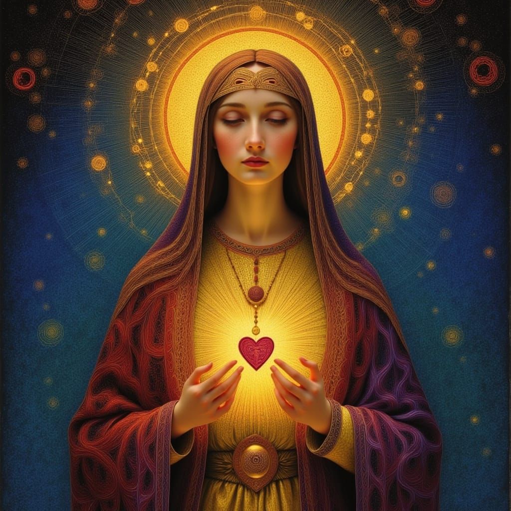 Sacred Heart of Mary with Evil Eye Protection