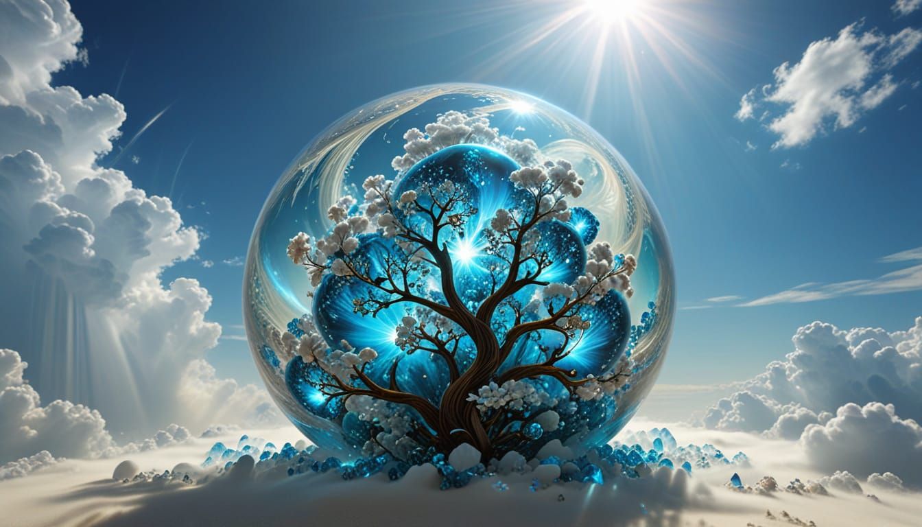 Cosmic Glass Orbs Containing Celestial Bodies