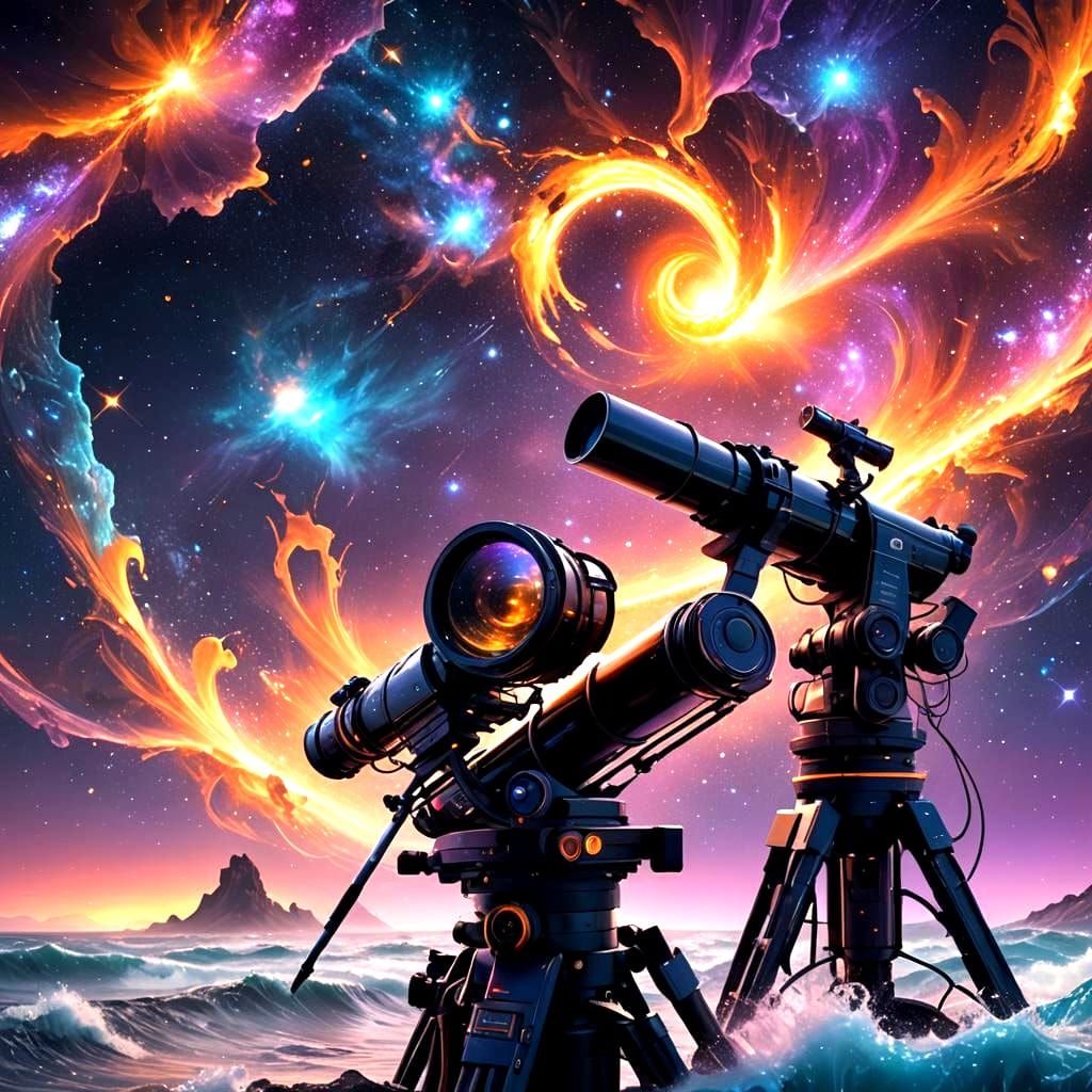 Stunning Universe Telescope Model in Detailed Digital Art