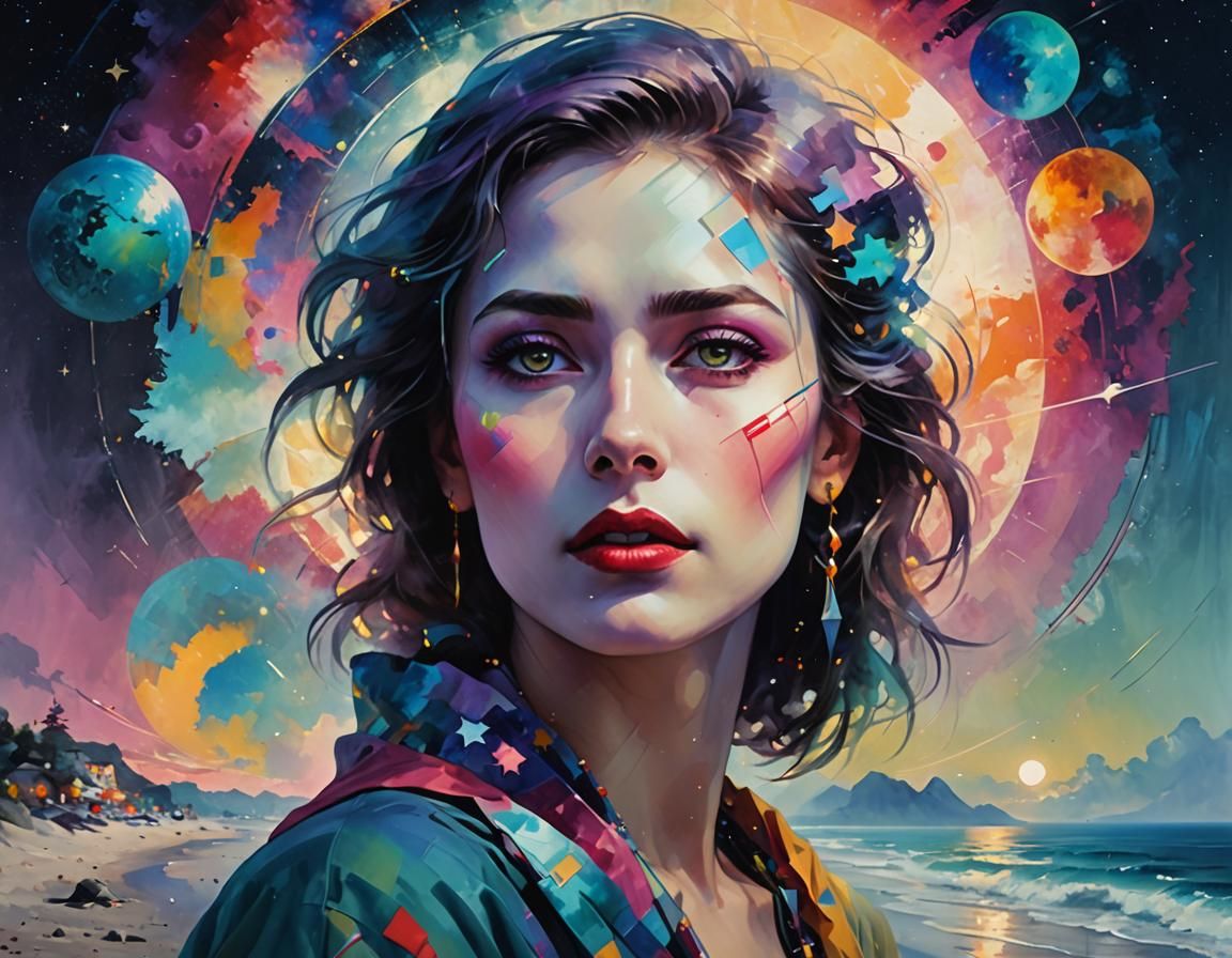 Woman in the Mist: Double Exposure Surrealism