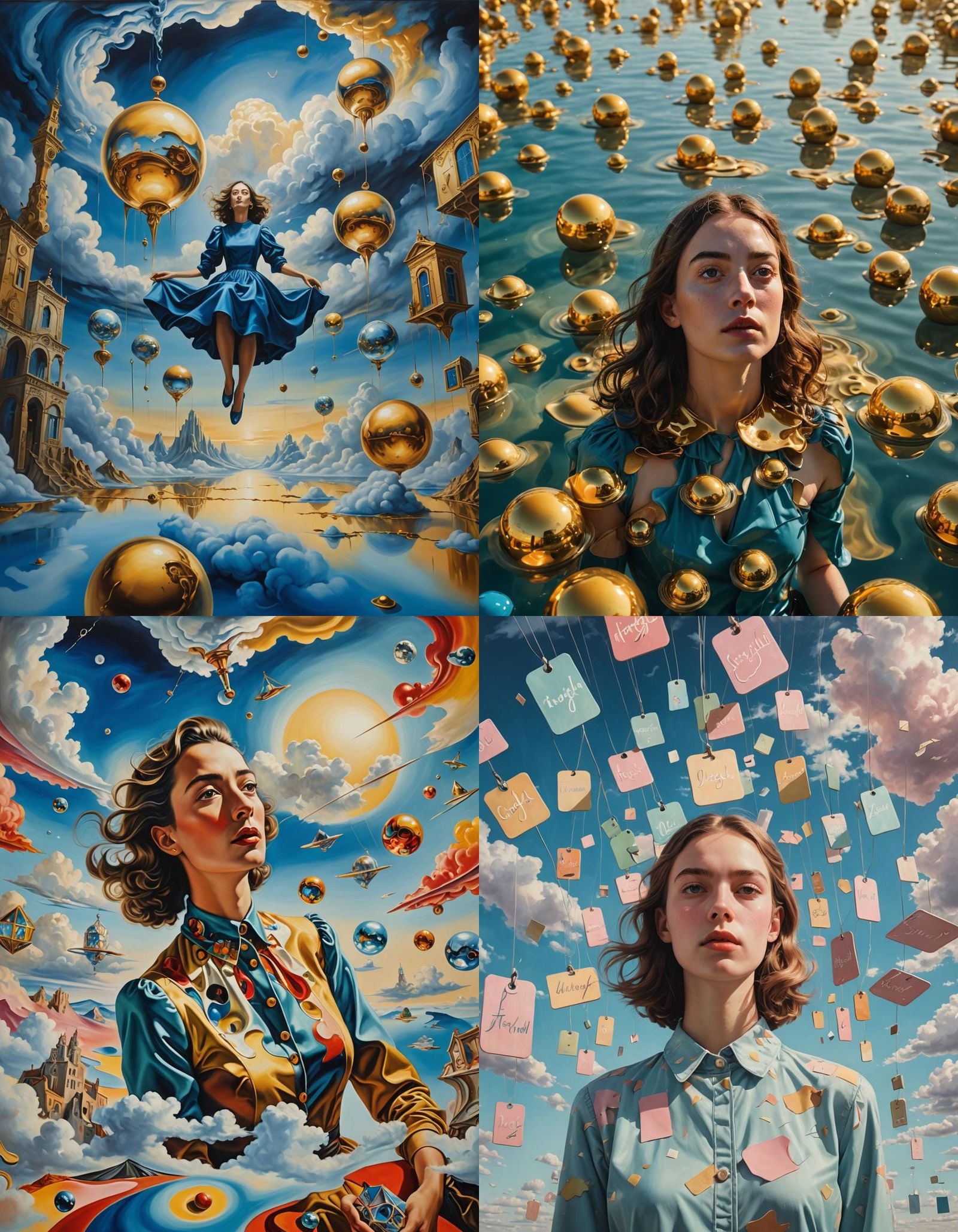 Surreal Dreamscape with Floating Objects and Distorted Persp...