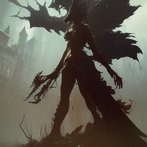 Hyperdetailed Harlequin in Dark Fantasy Style