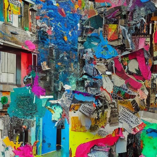 Rebellious Figure in Surreal Cityscape, Salvador Dali Style