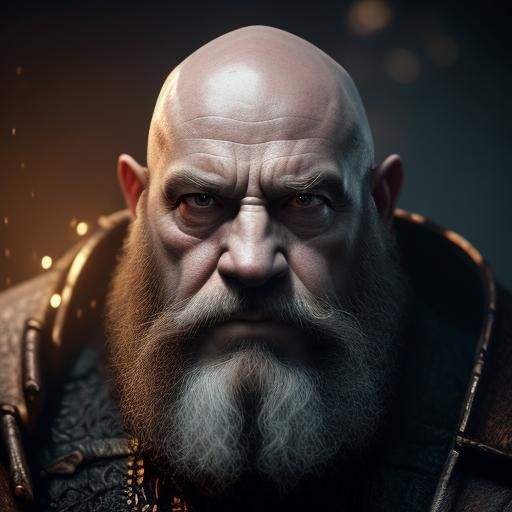 Bald Gruff Dwarf Wizard