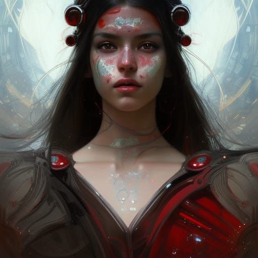 Cyborg Princess Portrait in Hyperdetailed Digital Art