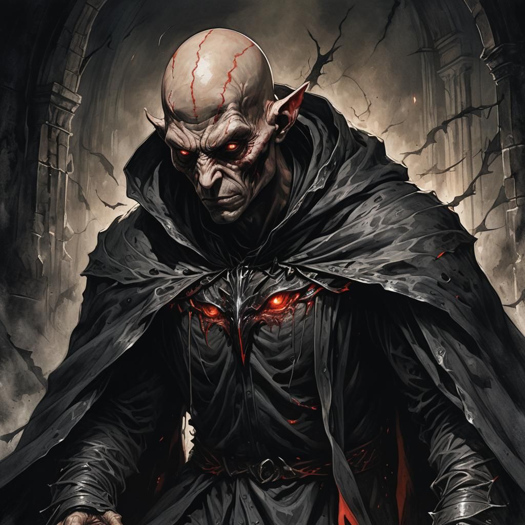 Monstrous Bat-like Humanoid in Dark Fantasy Style