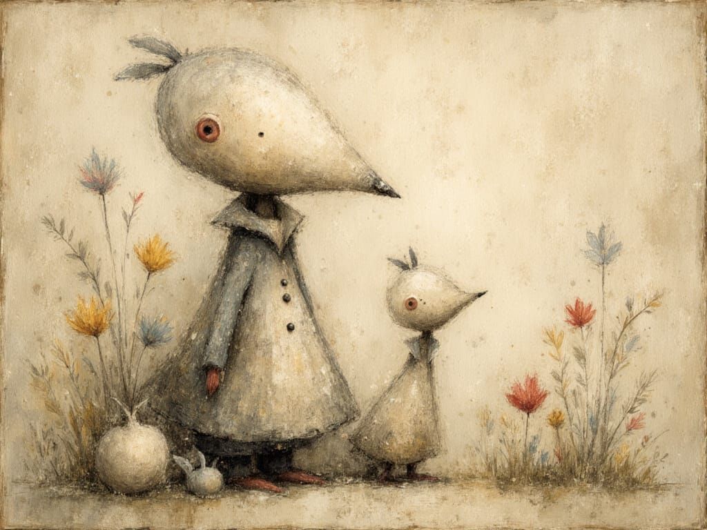 Quirky Cottagecore Tranquility in Earthy Pastels