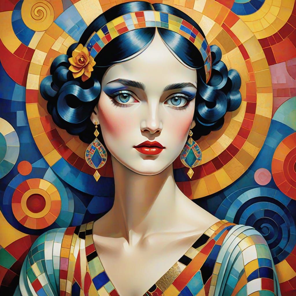 Glamorous Art Deco Woman in Luxurious Setting