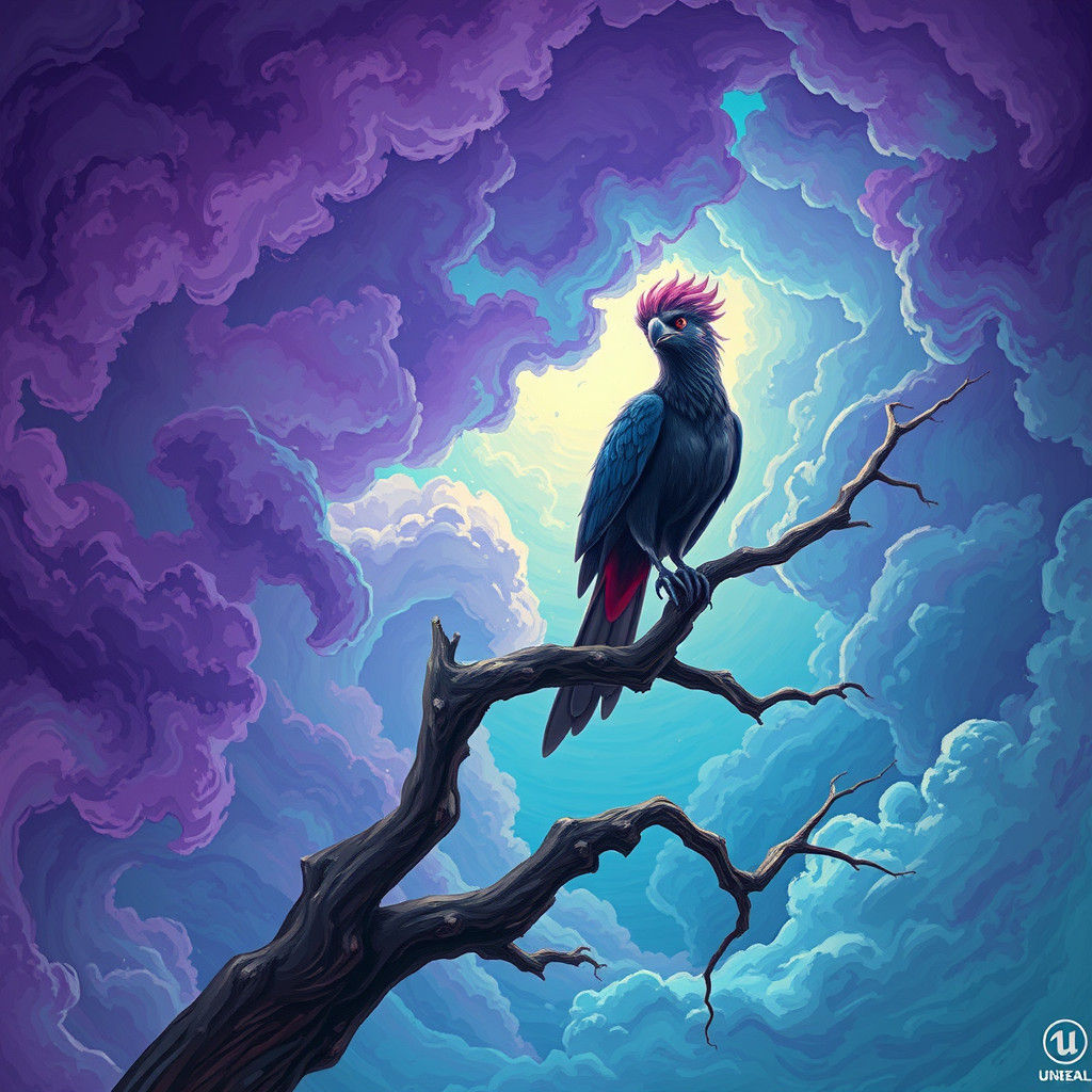 Amy Winehouse as Bird in Dreamlike Concept Art