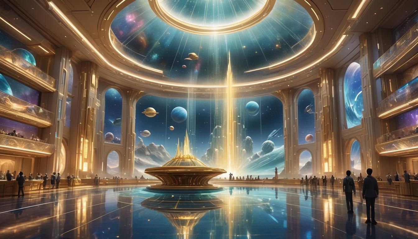 Galactic Federation Council Chambers: Holographic Seascape
