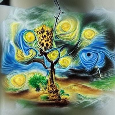 Tree of Life: Van Gogh and Picasso Inspired Airbrush Art