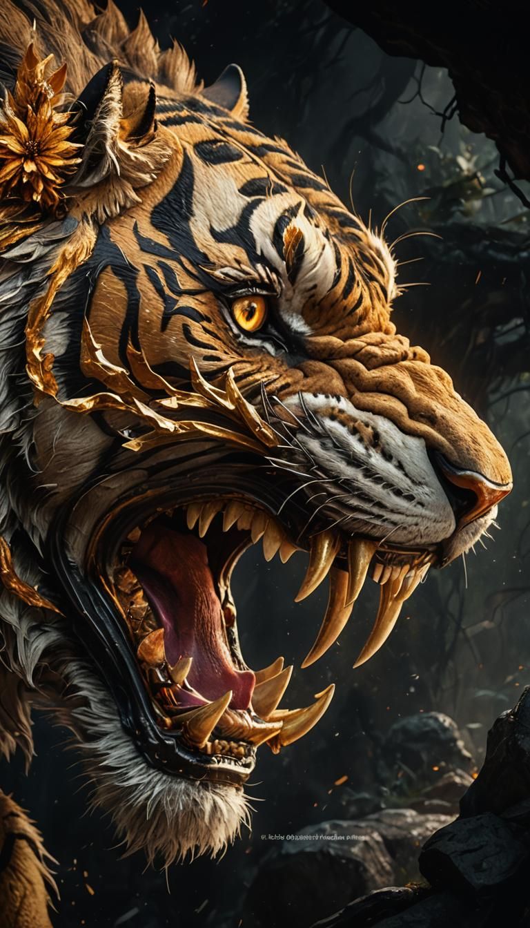 Fierce Tiger in Detailed Fantasy Concept Art