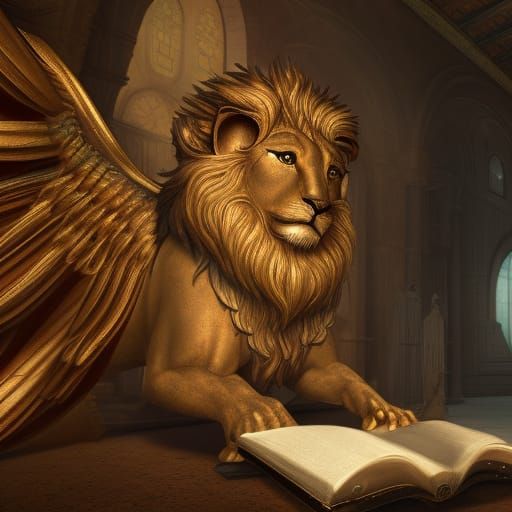 Winged Lion of St Mark: Detailed Matte Painting