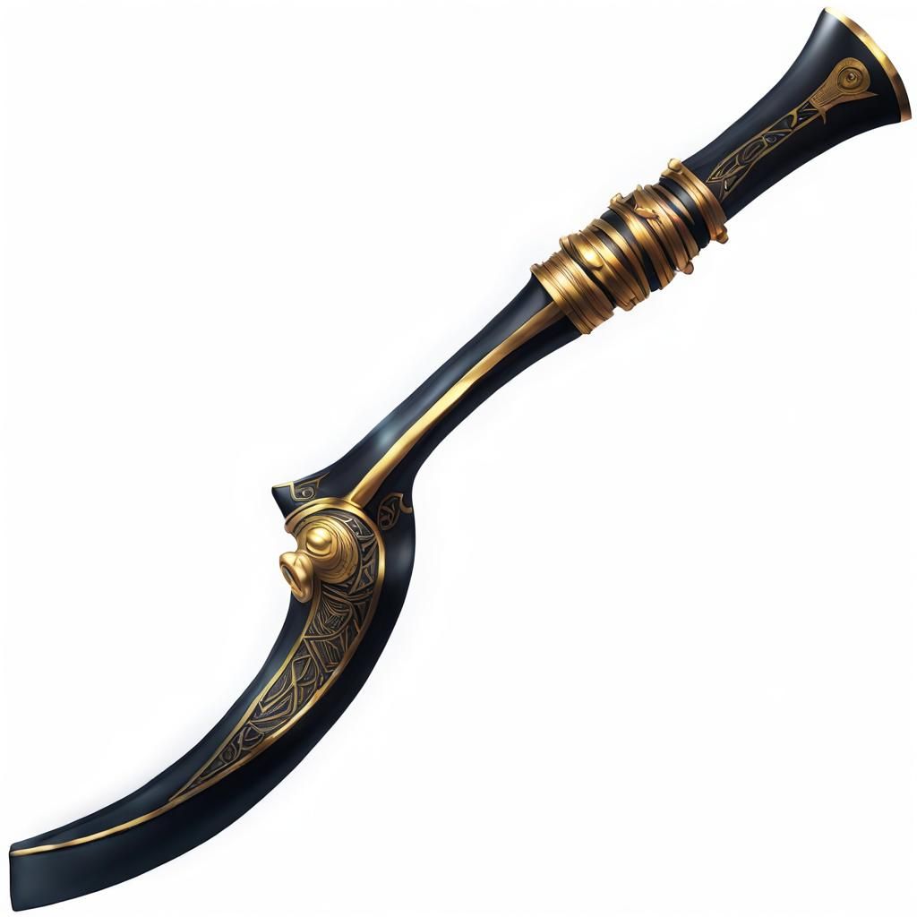 Egyptian Khopesh with Glyphs in Hyperreal Splash Art