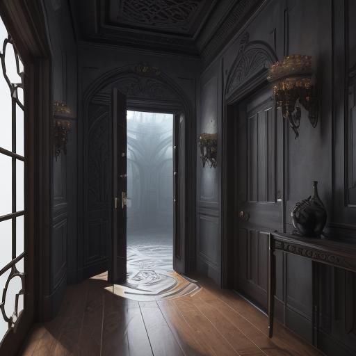 Fantastical Infinite Hallway with Elemental Doors