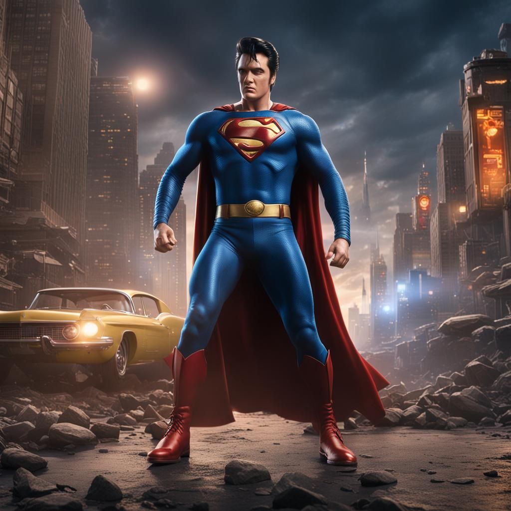 Elvis Presley as DC Comics Superman: Detailed Portrait