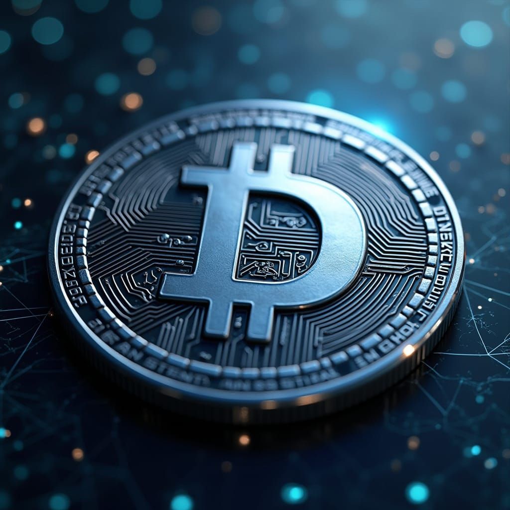 Digital Currency Coin in Modern Futuristic Design